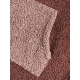 Color Block Kangaroo Pocket Hoodie, Long Sleeve Thermal Hoodies Sweatshirt, Women's Clothing