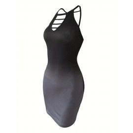 Cutout Gradient Halter Neck Dress, Sexy Bodycon Dress For Spring & Summer, Women's Clothing