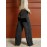 Ribbed Button Front Wide Leg Pants, Casual High Waist Pants, Women's Clothing